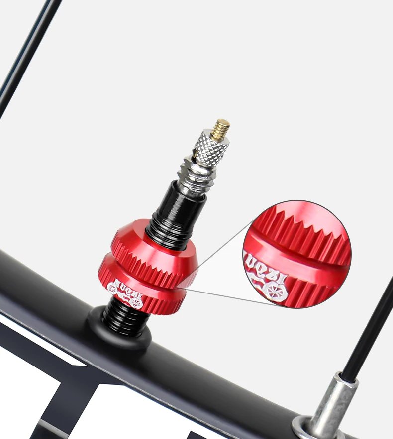 MUQZI 2PCS Tire Valve Nut MTB Road Bike Tubeless Rim Ultralight Aluminium Alloy Presta Valve Protection Screw Valve Fixed Washer