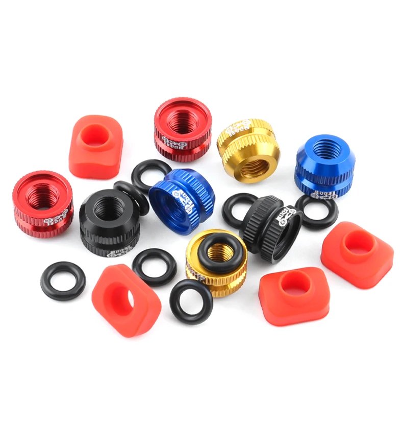 MUQZI 2PCS Tire Valve Nut MTB Road Bike Tubeless Rim Ultralight Aluminium Alloy Presta Valve Protection Screw Valve Fixed Washer