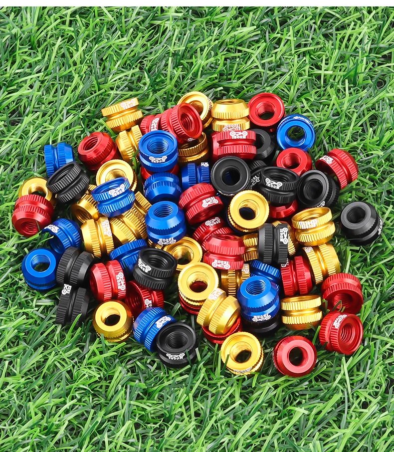 MUQZI 2PCS Tire Valve Nut MTB Road Bike Tubeless Rim Ultralight Aluminium Alloy Presta Valve Protection Screw Valve Fixed Washer