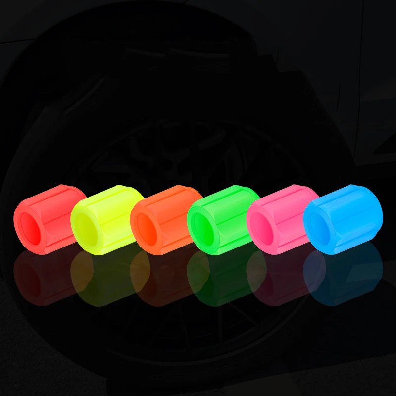 Luminous Tire Valve Caps 6 Colors Car Motorcycle Glowing Valve Cover Car Tire Wheel Hub Styling Tool Auto Accessories 4/8/20pcs