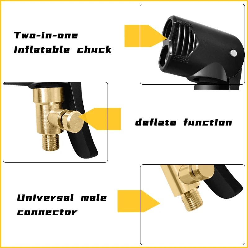 Bicycle Pump Nozzle Hose Adapter Dual Head Pumping Parts Service Accessories F/V A/V Schrader/Presta Valve Convertor Bycicle