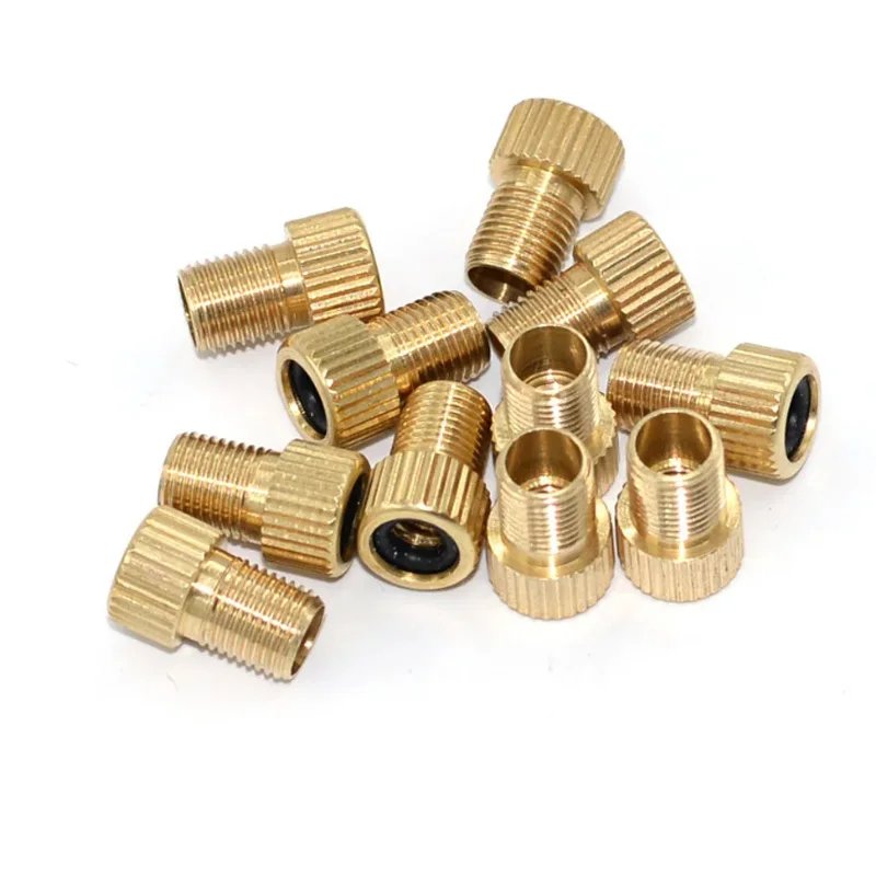 5PC F/V To A/V Valve Adapter Bike Value Converter Presta To Schrader Golden Bike Tire French Valve Adapter Bicycle Accessories