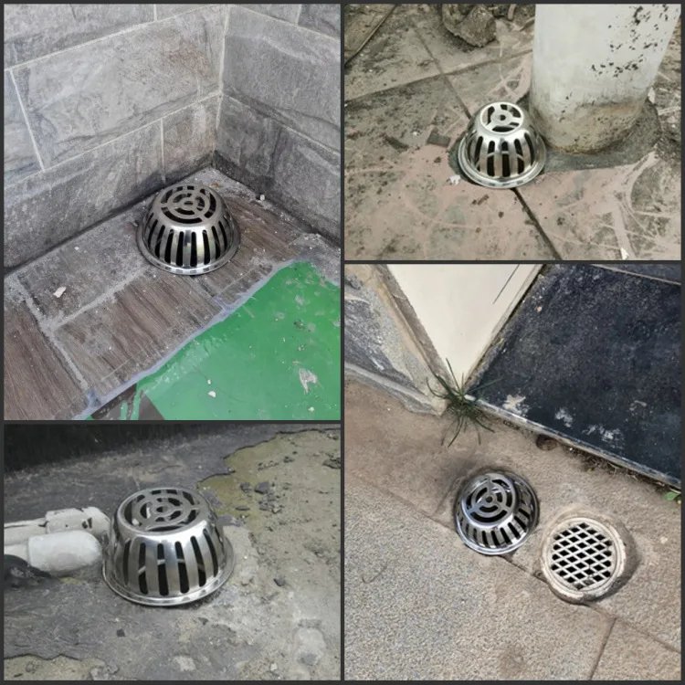 Stainless Steel Balcony Roof Round Large Displacement Anti-blocking Floor Drain Outdoor Rain Bucket Drainage Floor Drain