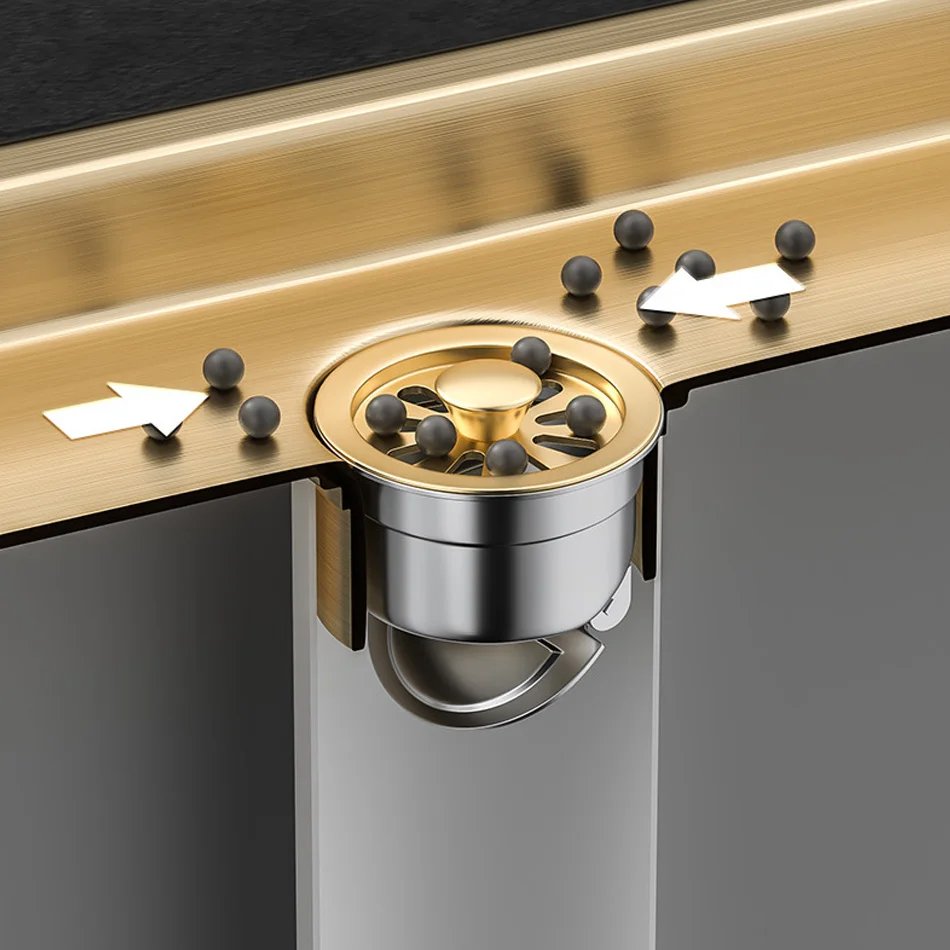 Shower Floor Drain for Bathroom Lavatory Balcony 304 Stainless Steel Brushed Gold Black Long Linear Drainage Side Floor Drains