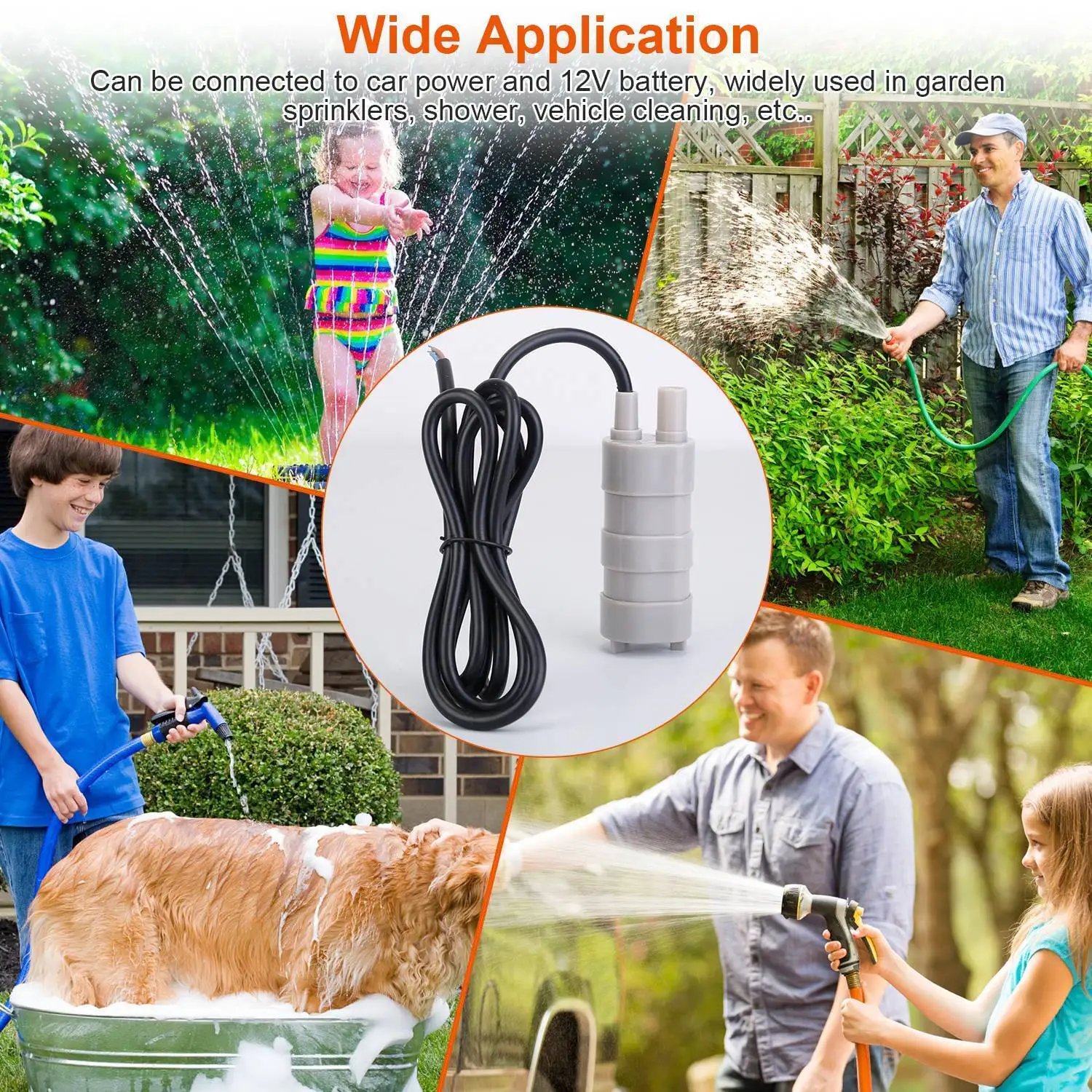 1000L/H DC 12V Submersible Water Pump High Flow Three-wire Water Pump For Motorhome Camper Pond Aquarium