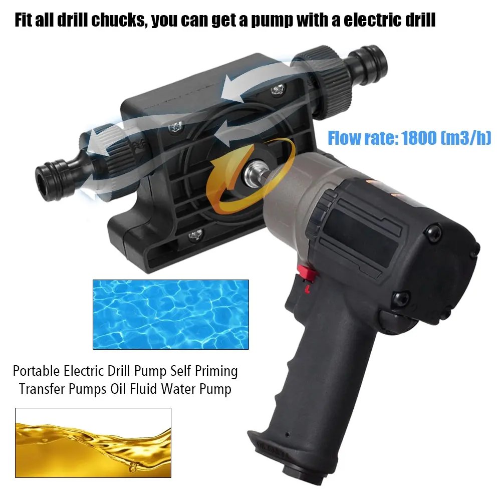 Heavy Duty Self-Priming Hand Electric Drill Water Pump Micro Submersibles Motor Ultra Home Garden Centrifugal Pump New