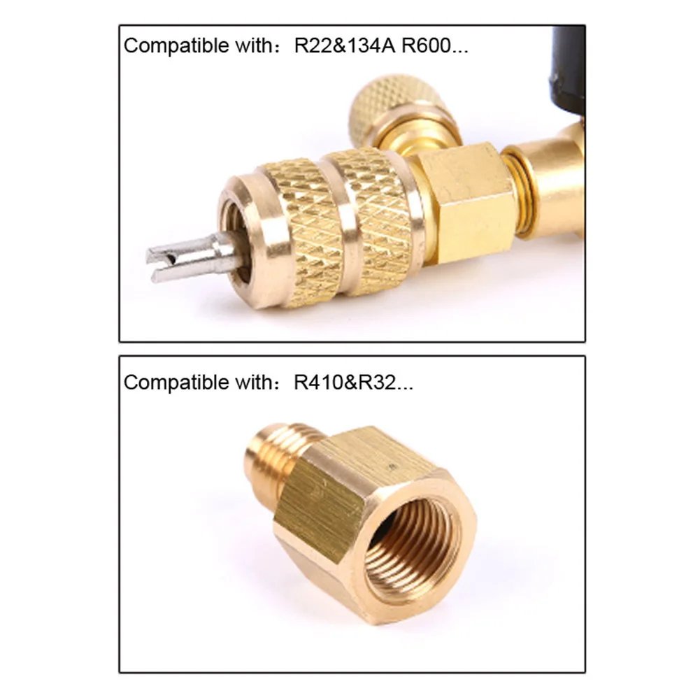 Valve Core Remover Installer Tool with Dual Size 1/4 & 5/16 Port for R12 R22 R410A HVAC System