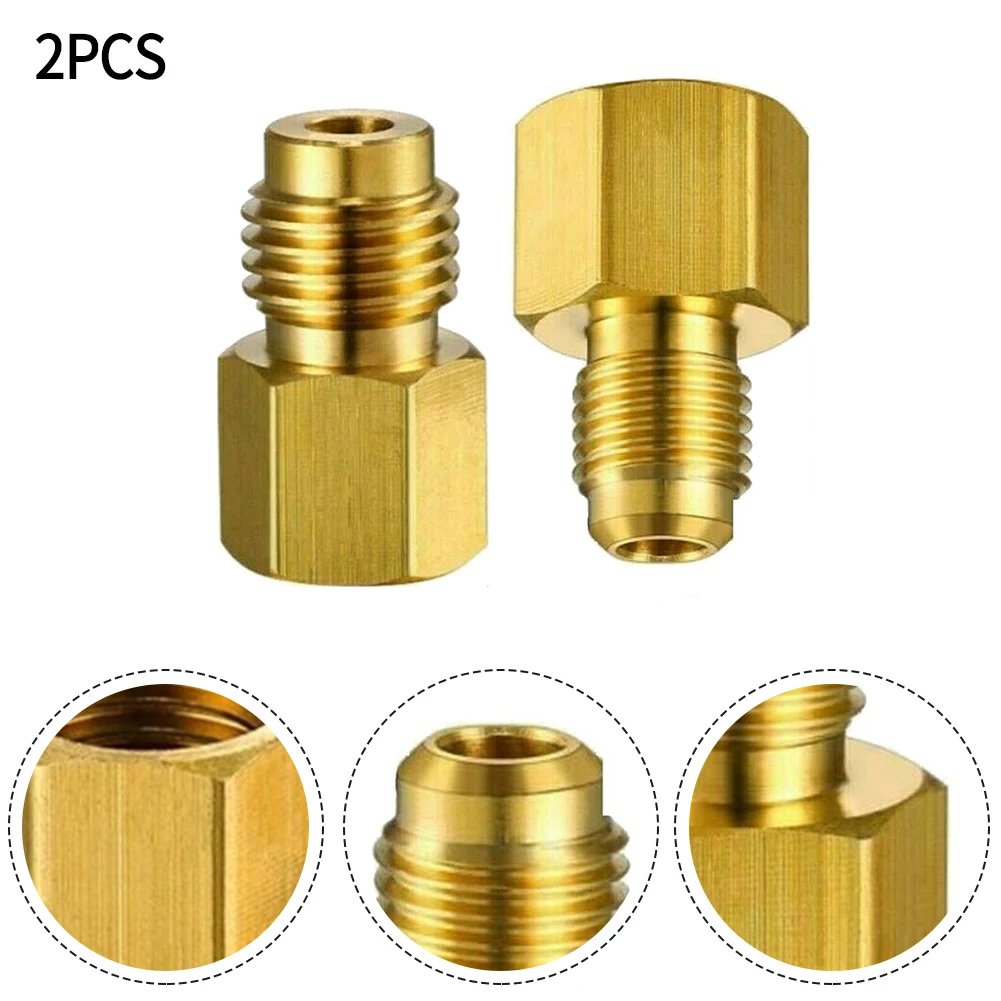 Adapter R410A 1/4 Sae Quick Connector To 1/2ACME/ 1/2ACME To 1/4SAE Connector R12 To R134a Adapter Gold HVAC Tools