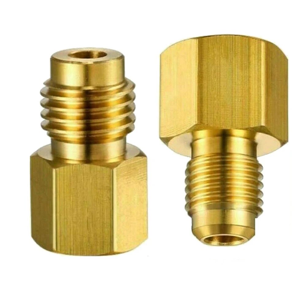 Adapter R410A 1/4 Sae Quick Connector To 1/2ACME/ 1/2ACME To 1/4SAE Connector R12 To R134a Adapter Gold HVAC Tools