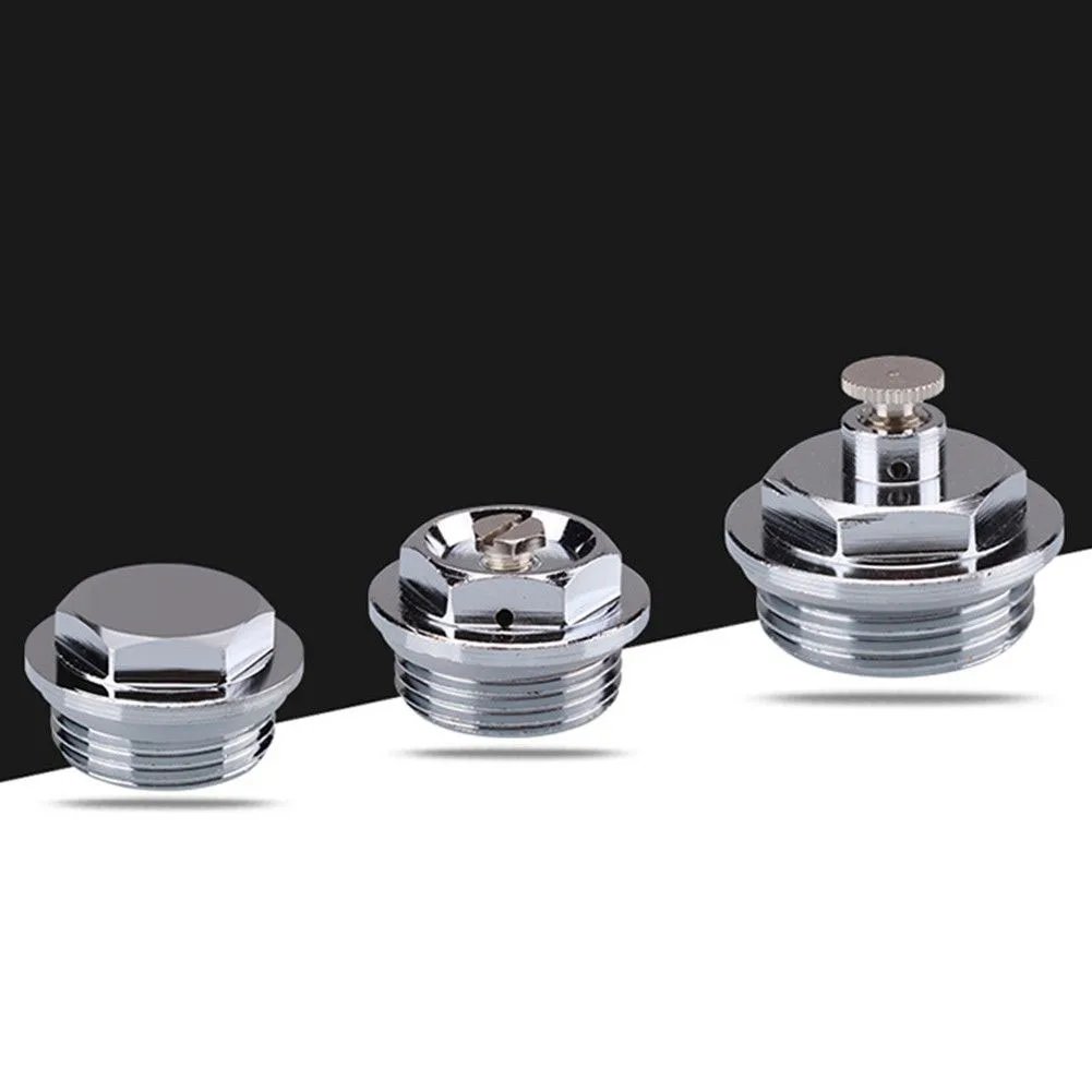 Brass Blanking Plug Air Vent Valve Bleeder Manual Bleed Plug Ventilation System Parts Central Heating Radiators G1/2 G3/4