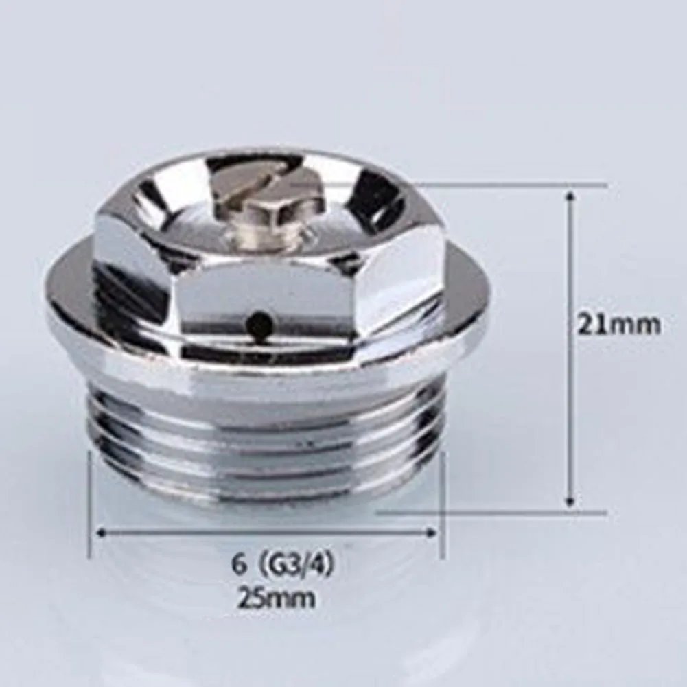 Brass Blanking Plug Air Vent Valve Bleeder Manual Bleed Plug Ventilation System Parts Central Heating Radiators G1/2 G3/4