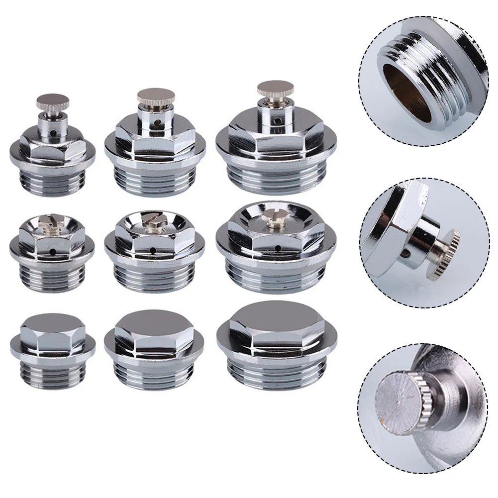 Brass Blanking Plug Air Vent Valve Bleeder Manual Bleed Plug Ventilation System Parts Central Heating Radiators G1/2 G3/4
