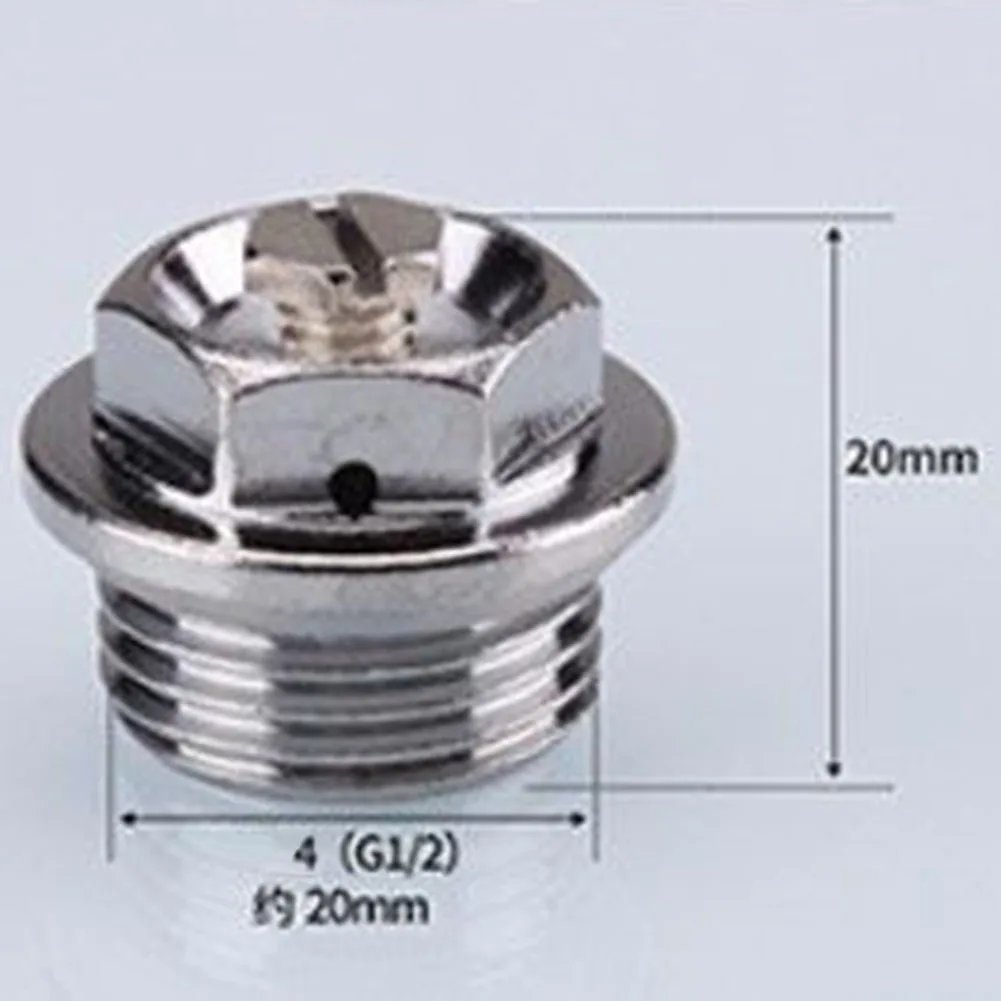 Brass Blanking Plug Air Vent Valve Bleeder Manual Bleed Plug Ventilation System Parts Central Heating Radiators G1/2 G3/4