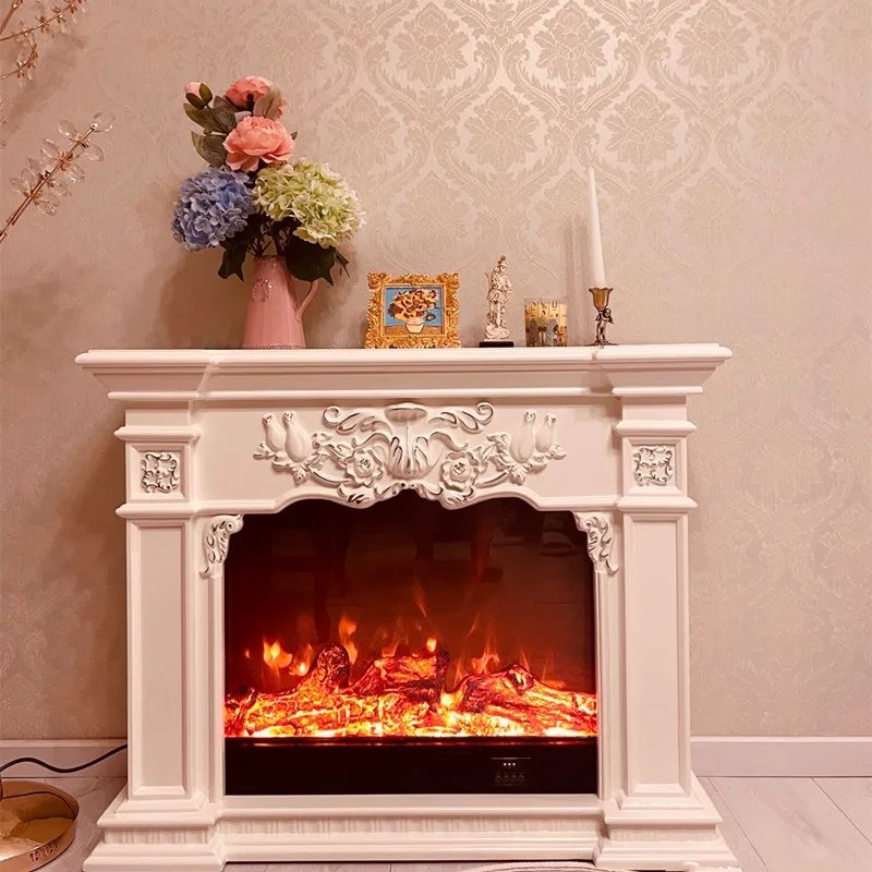 100cm European Style Decor Home Electric Marble Fireplace Mantel With Heater