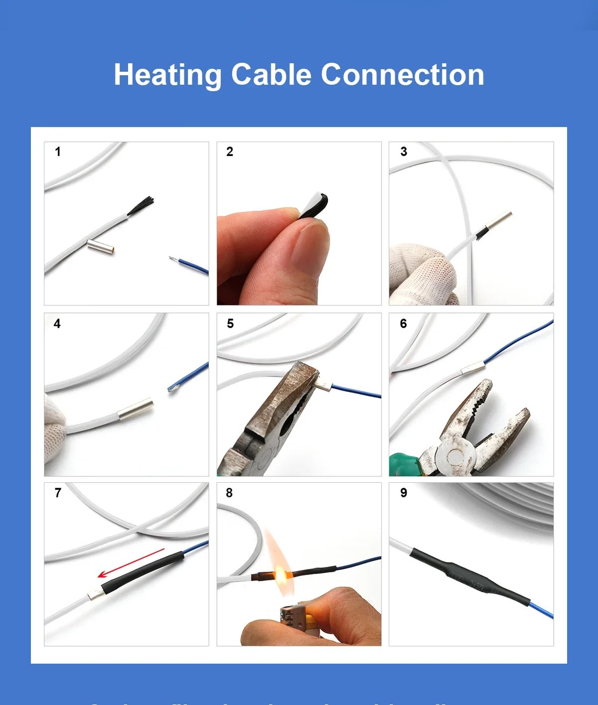 12K 33ohm/m Carbon Fiber Heating Cable 10/20/30/50/100m Warm Floor Heating Wire