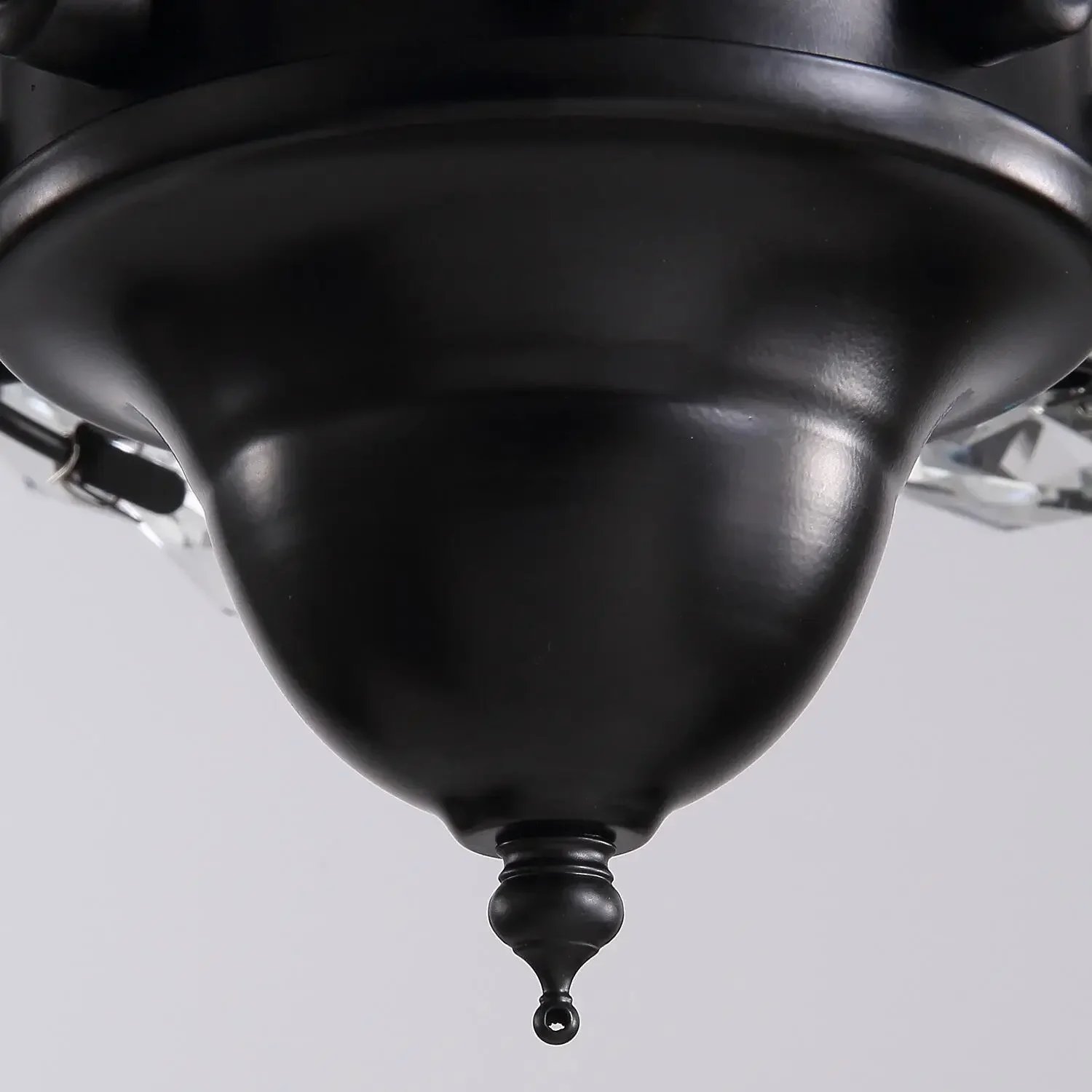 Black Wood Luxury Crystal Ceiling Fans With Lights 52 Inch Remote Control Fans Lamp DC 110V/220V Wood Ceiling Fans Lighting