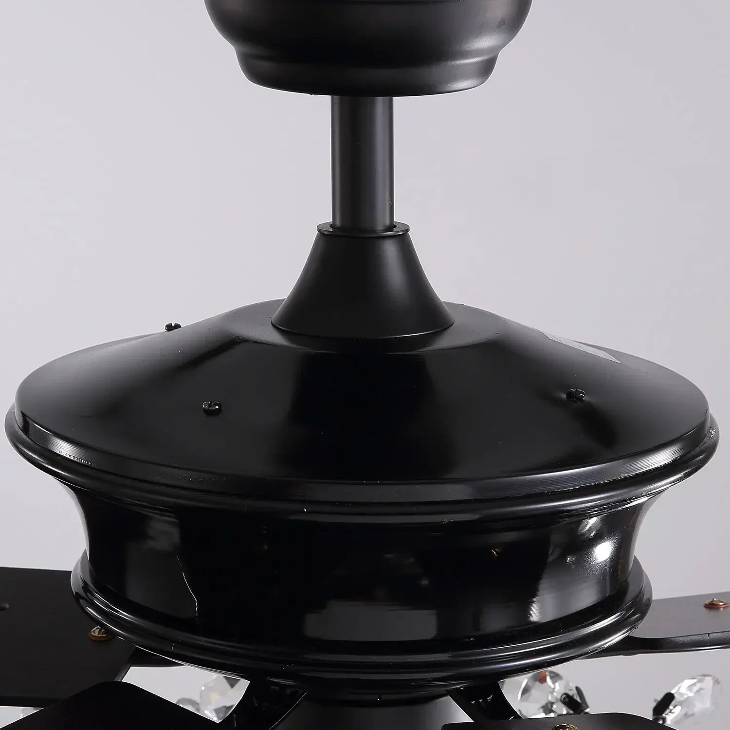 Black Wood Luxury Crystal Ceiling Fans With Lights 52 Inch Remote Control Fans Lamp DC 110V/220V Wood Ceiling Fans Lighting