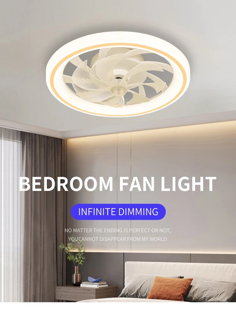 New Ceiling Fan Light Living Room Bedroom Modern and Simple Home Intelligent Remote Control Restaurant LED Fan Light