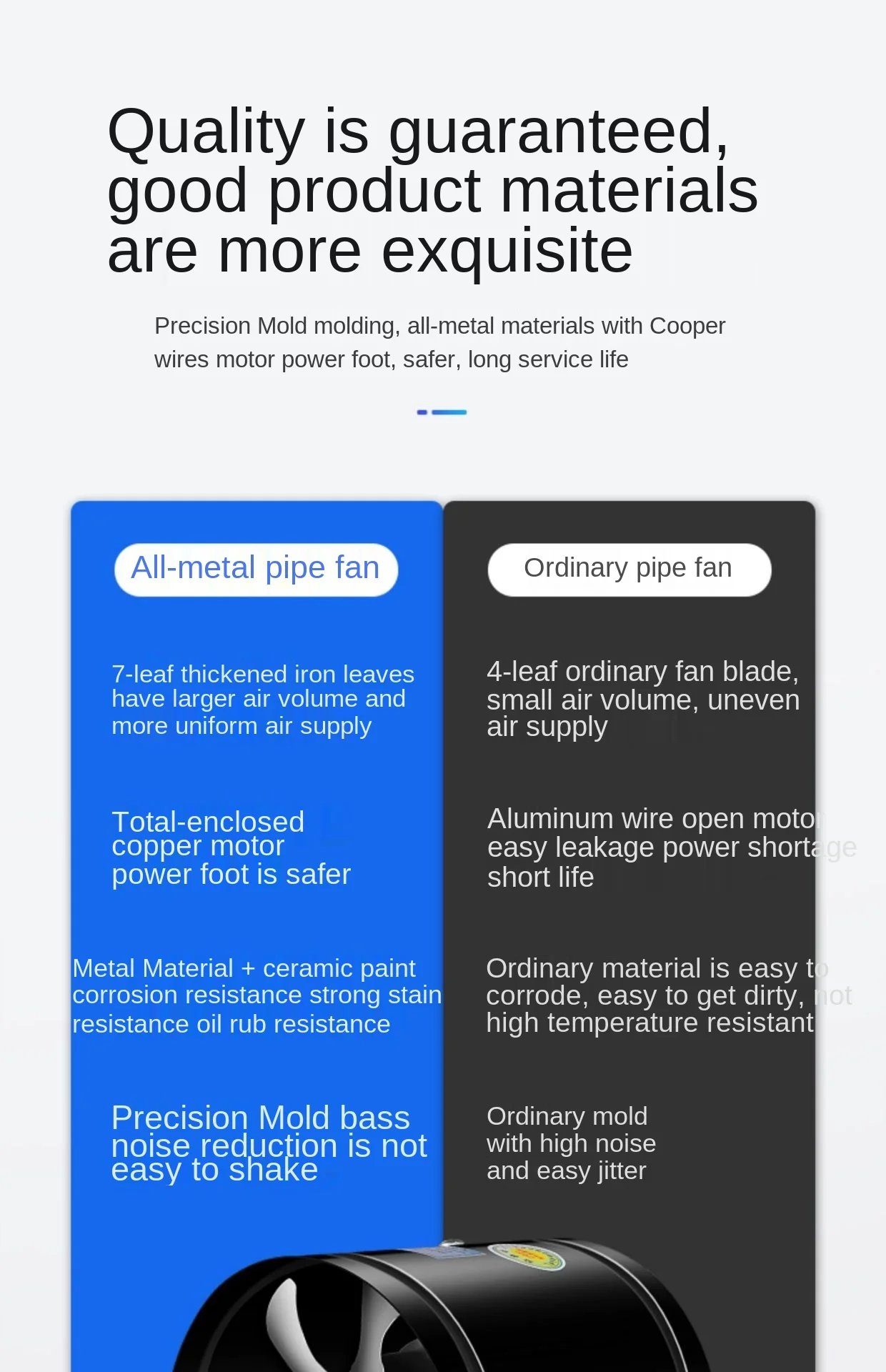 4''6''8''  Pipe Exhaust Fan Air Ventilator Metal Pipe Ventilation Exhaust Fan Mini Extractor Bathroom Toilet Wall Fan Duct Fan