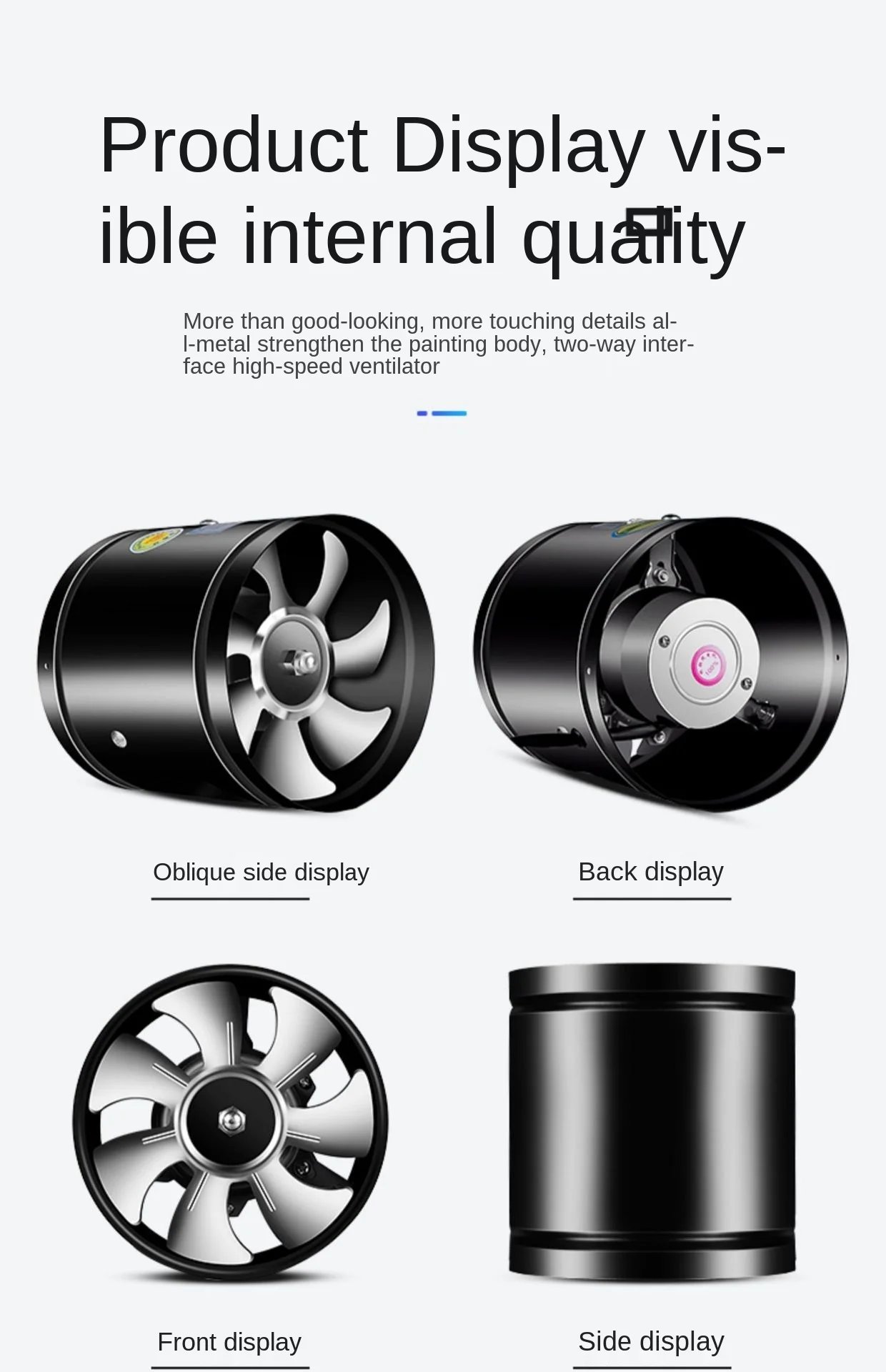 4''6''8''  Pipe Exhaust Fan Air Ventilator Metal Pipe Ventilation Exhaust Fan Mini Extractor Bathroom Toilet Wall Fan Duct Fan