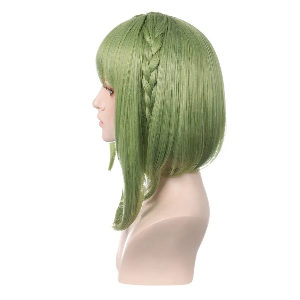Comic Character Cosplay Wig Hair Cap + Green Microroll Cosplay Wigs Synthetic Hair Manzhan Special Wig Cosplay Specific Wig