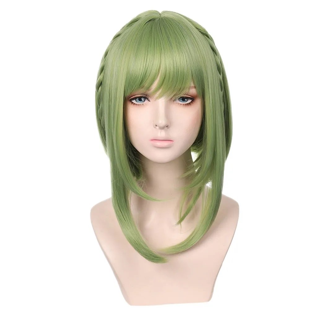 Comic Character Cosplay Wig Hair Cap + Green Microroll Cosplay Wigs Synthetic Hair Manzhan Special Wig Cosplay Specific Wig