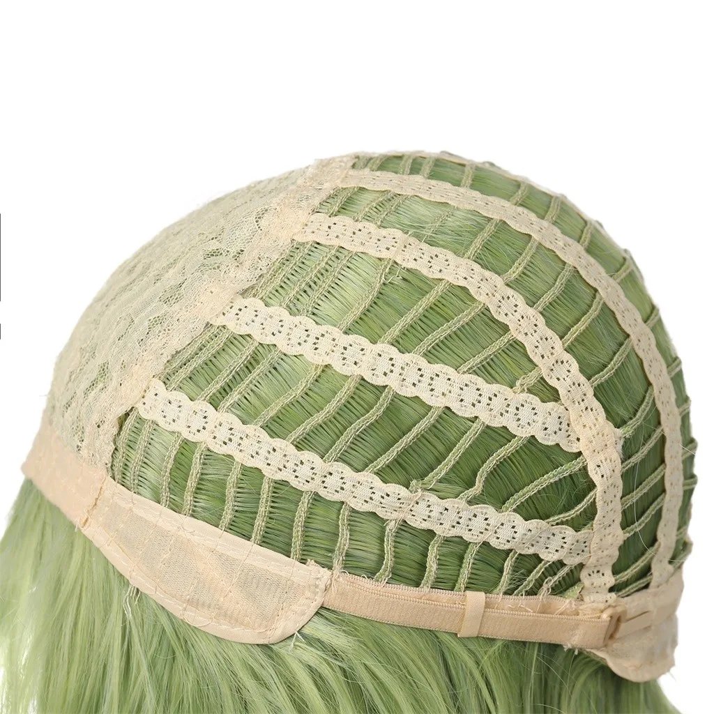 Comic Character Cosplay Wig Hair Cap + Green Microroll Cosplay Wigs Synthetic Hair Manzhan Special Wig Cosplay Specific Wig