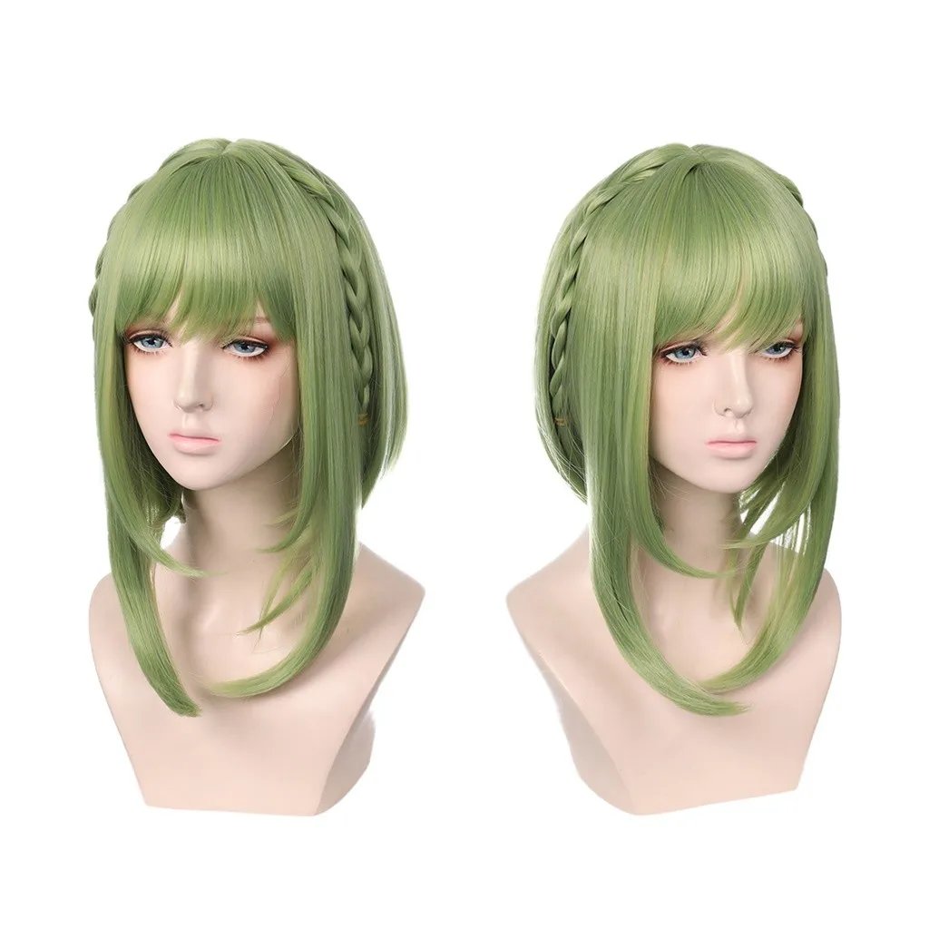 Comic Character Cosplay Wig Hair Cap + Green Microroll Cosplay Wigs Synthetic Hair Manzhan Special Wig Cosplay Specific Wig