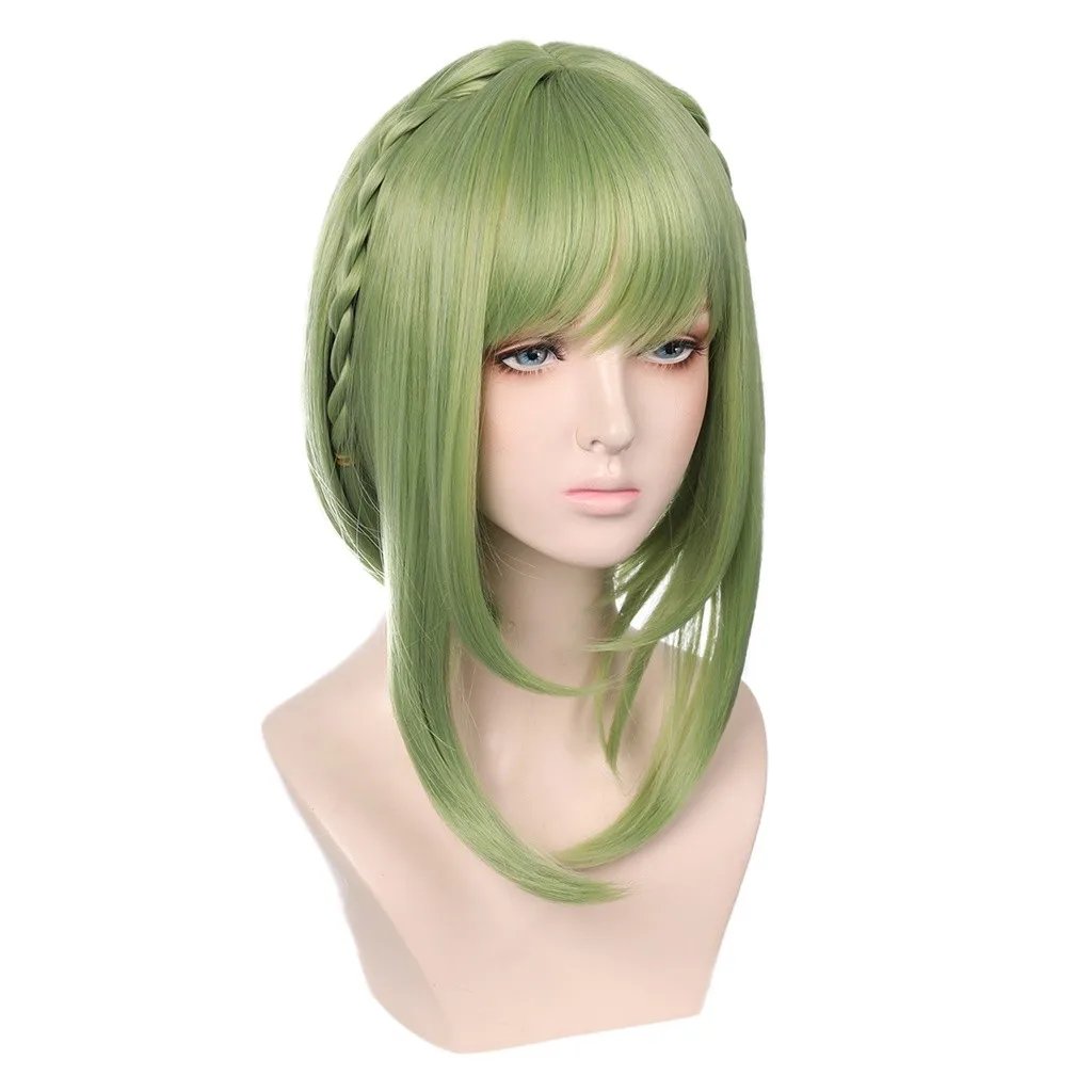 Comic Character Cosplay Wig Hair Cap + Green Microroll Cosplay Wigs Synthetic Hair Manzhan Special Wig Cosplay Specific Wig