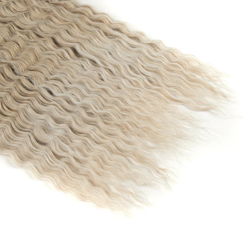 Ariel Curl Hair Water Wave Twist Crochet Hair Synthetic Braid Hair Ombre Blonde Pink 22 Inch Deep Wave Braiding Hair Extension