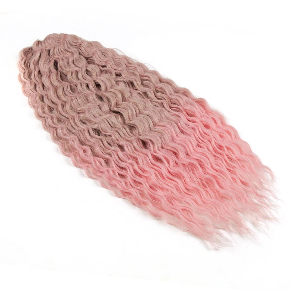 Ariel Curl Hair Water Wave Twist Crochet Hair Synthetic Braid Hair Ombre Blonde Pink 22 Inch Deep Wave Braiding Hair Extension