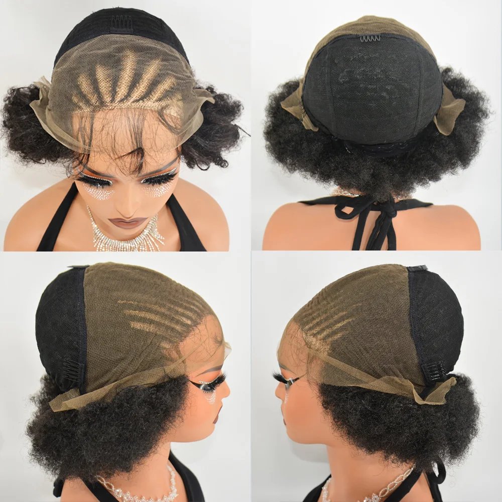 250% Density 13x4 Lace Front Braided Wig Afro Explosive Head Synthetic Short Curly Wig For Women Lace Baby Hair Fashion Wig 250% Density 13x4 Lace Front Braided Wig Afro Explosive Head Synthetic Short Curly Wig For Women Lace Baby Hair Fashion Wig