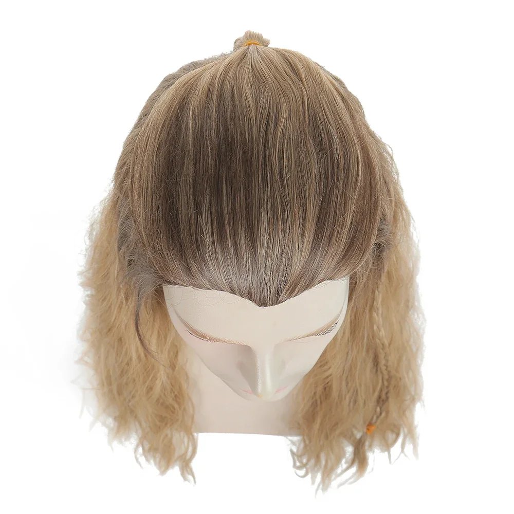 Synthetic Love and Thunder Movie Thor Men Cos Wig Long Wavy Curly Braid Side Bangs Jane Cosplay Hair for Men Party Wigs
