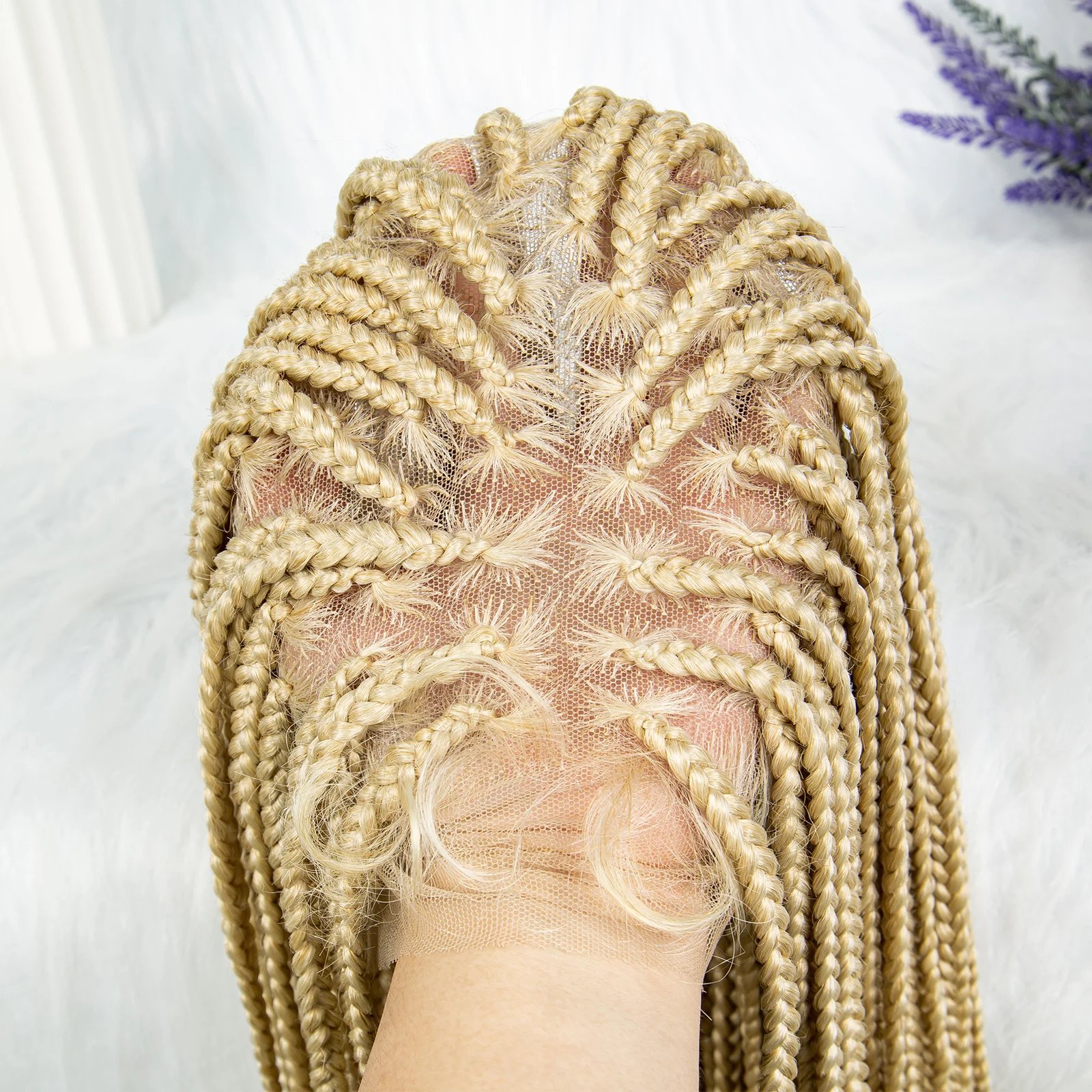 Synthetic Transparent HD Full Lace Braided Wigs For Black Women Crochet Braid Braiding Hair Knotless Box Cornrow&nbsp;Braids Wigs