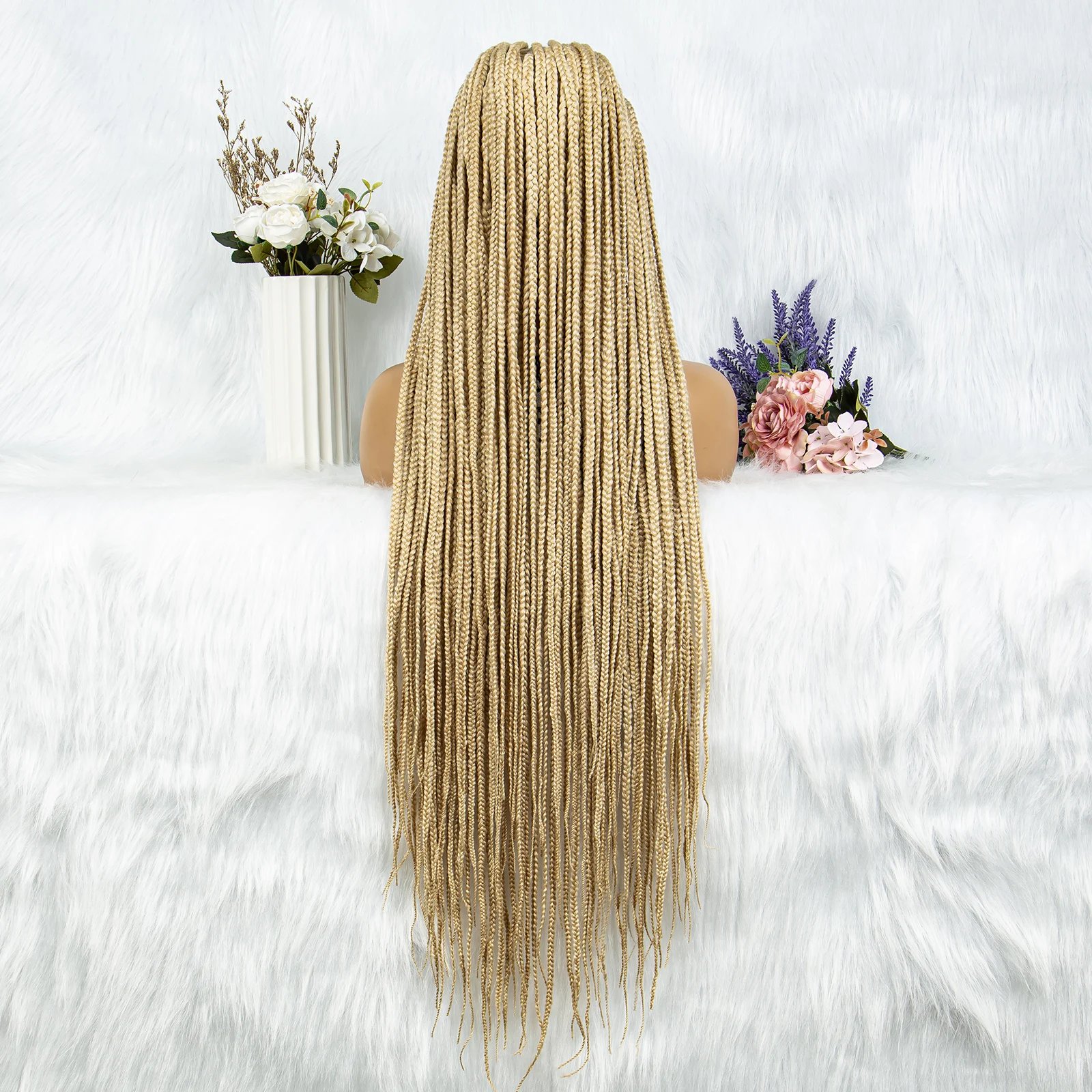 Synthetic Transparent HD Full Lace Braided Wigs For Black Women Crochet Braid Braiding Hair Knotless Box Cornrow&nbsp;Braids Wigs