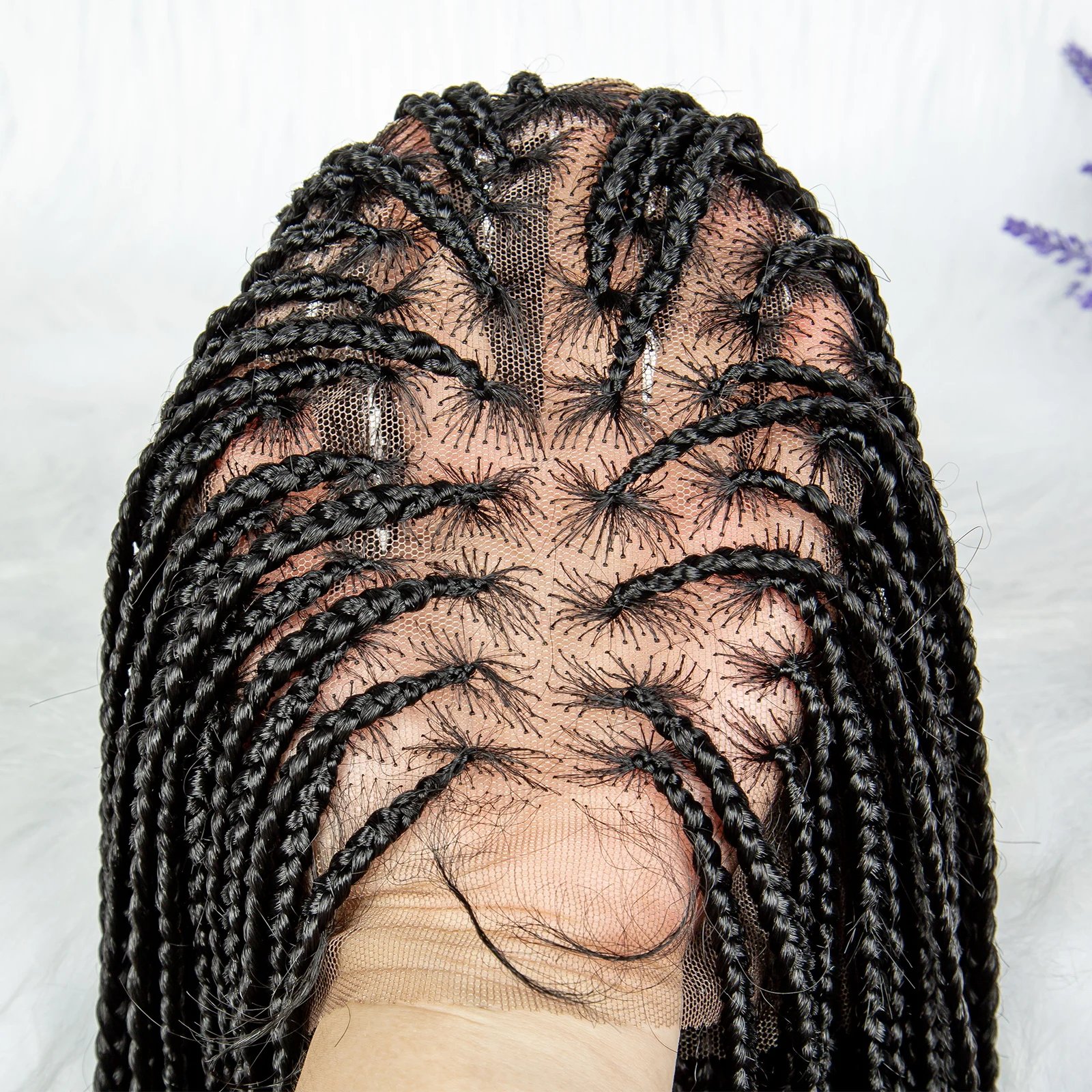 Synthetic Transparent HD Full Lace Braided Wigs For Black Women Crochet Braid Braiding Hair Knotless Box Cornrow&nbsp;Braids Wigs
