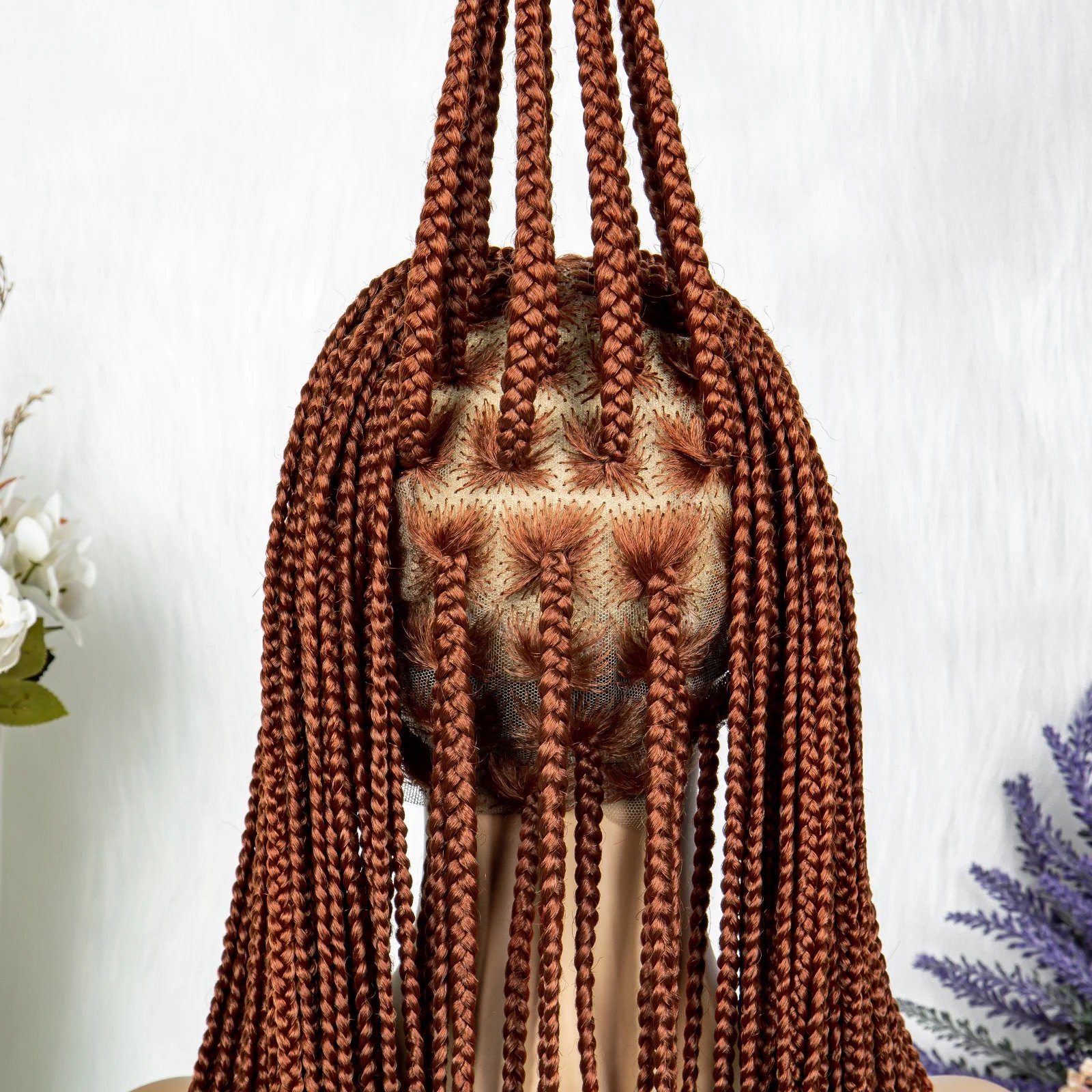 Synthetic Transparent HD Full Lace Braided Wigs For Black Women Crochet Braid Braiding Hair Knotless Box Cornrow&nbsp;Braids Wigs