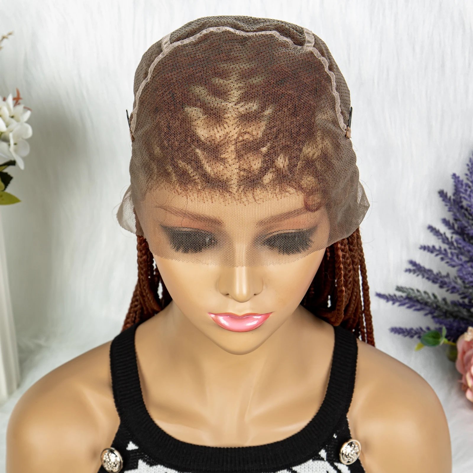 Synthetic Transparent HD Full Lace Braided Wigs For Black Women Crochet Braid Braiding Hair Knotless Box Cornrow&nbsp;Braids Wigs