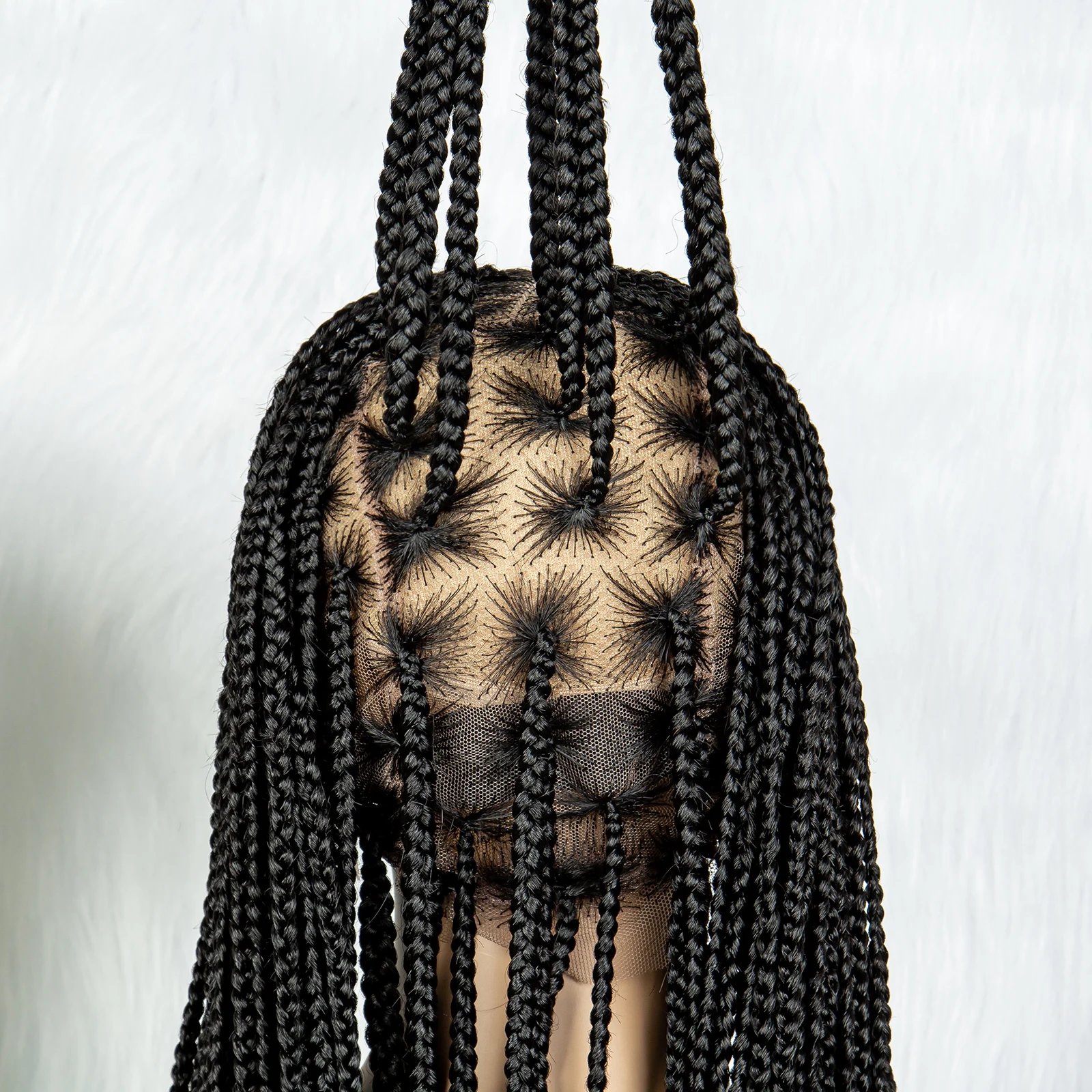 Synthetic Transparent HD Full Lace Braided Wigs For Black Women Crochet Braid Braiding Hair Knotless Box Cornrow&nbsp;Braids Wigs