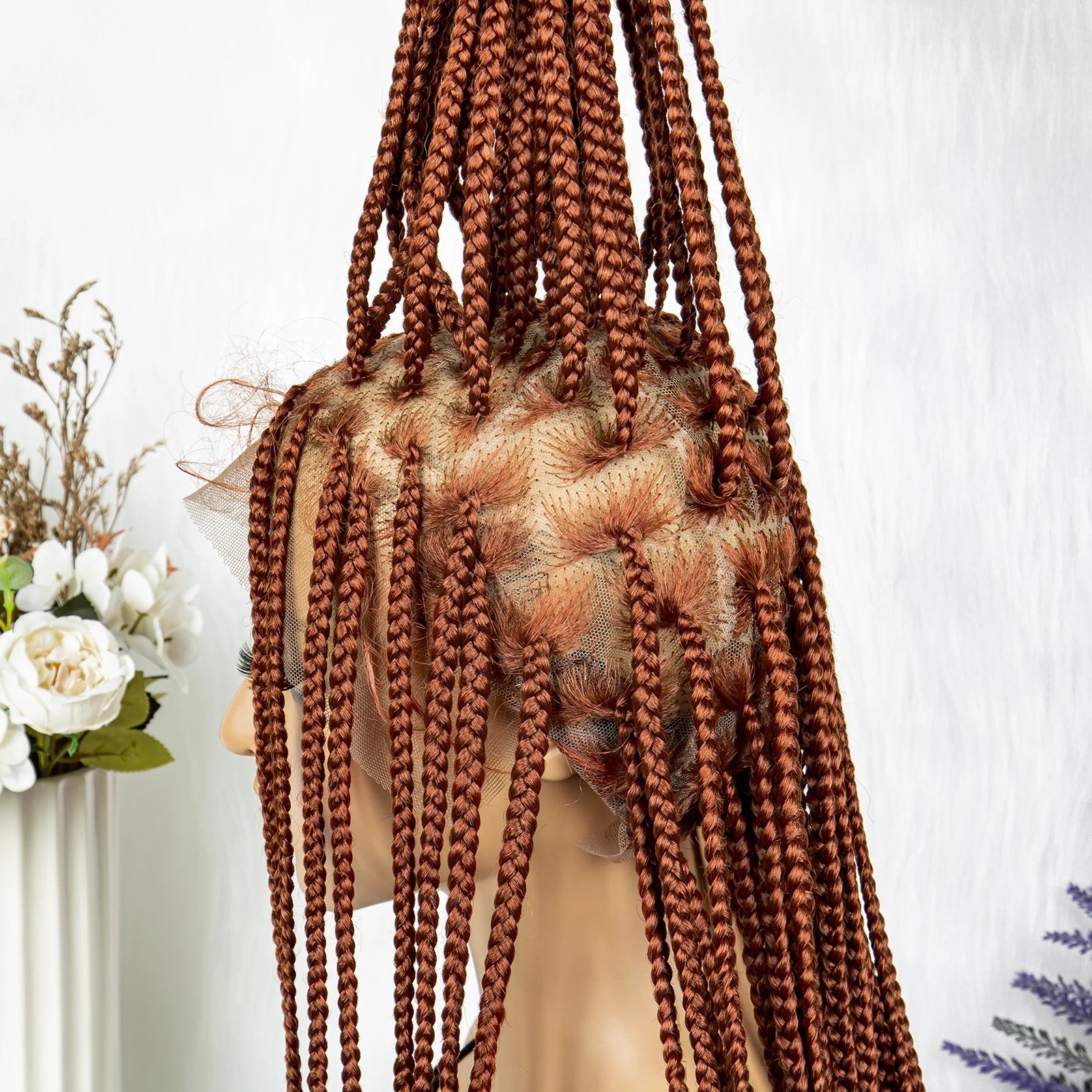 Synthetic Transparent HD Full Lace Braided Wigs For Black Women Crochet Braid Braiding Hair Knotless Box Cornrow&nbsp;Braids Wigs