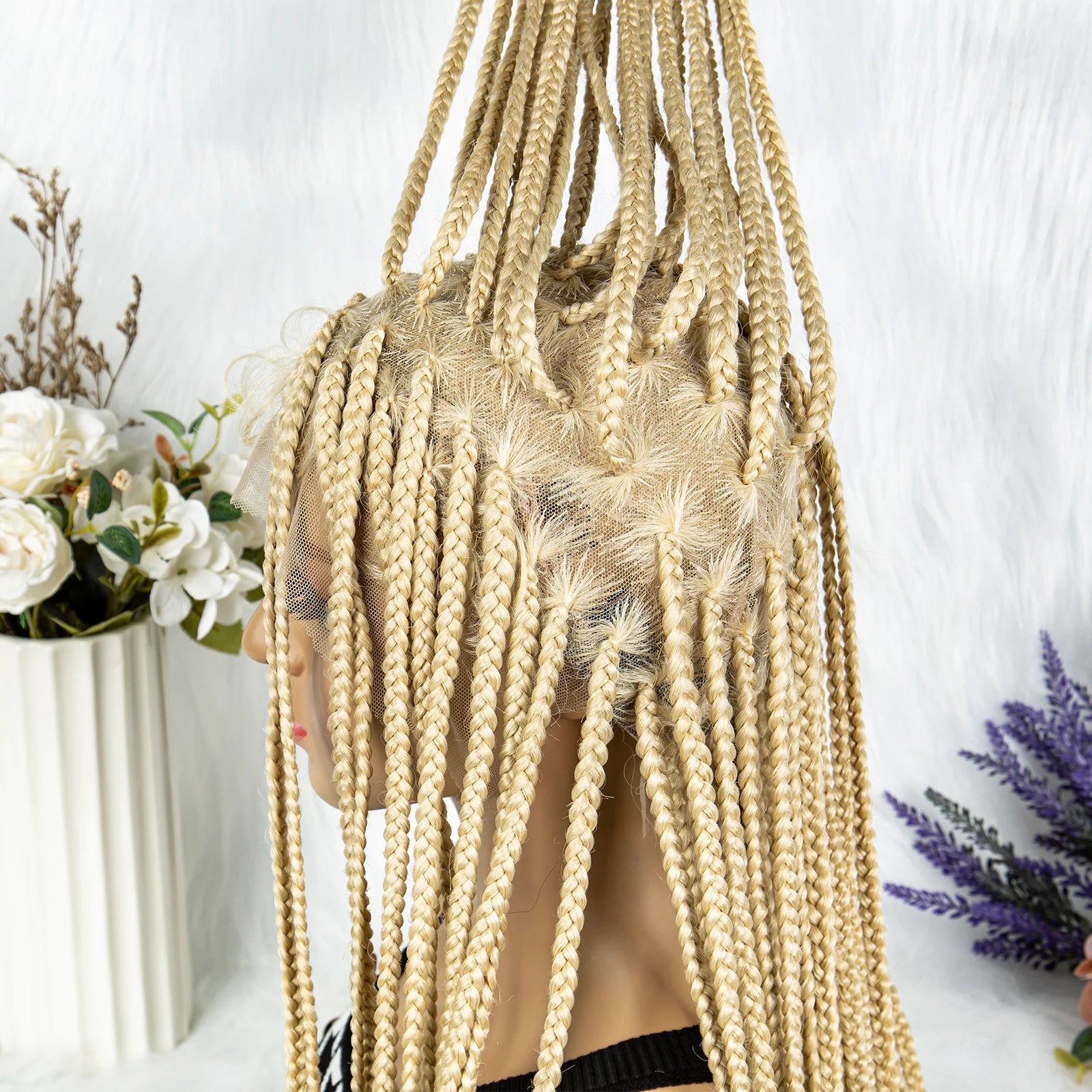 Synthetic Transparent HD Full Lace Braided Wigs For Black Women Crochet Braid Braiding Hair Knotless Box Cornrow&nbsp;Braids Wigs