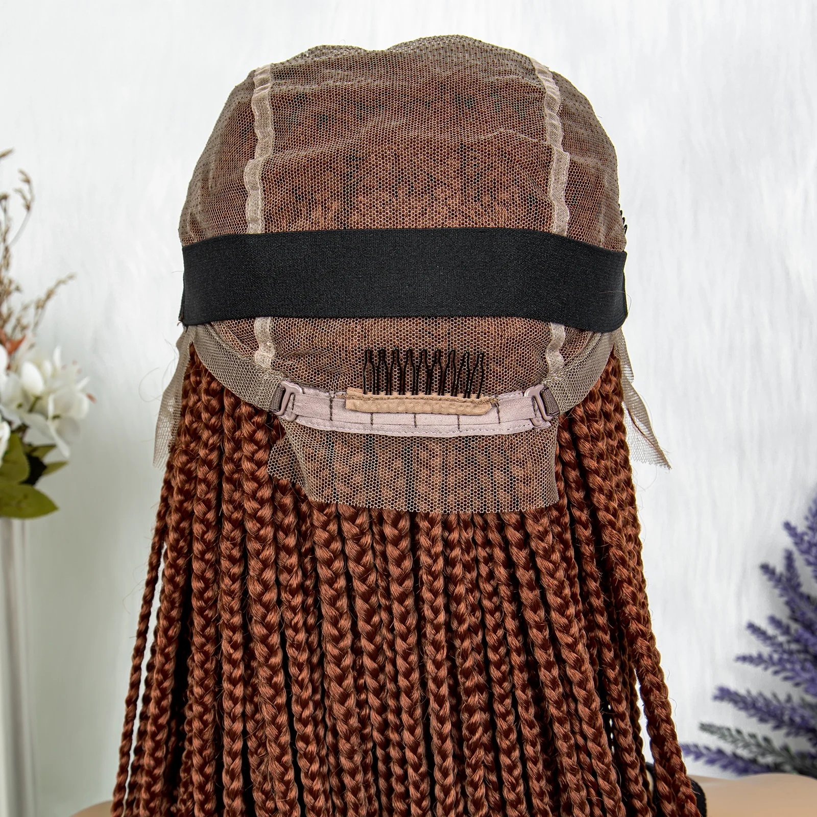 Synthetic Transparent HD Full Lace Braided Wigs For Black Women Crochet Braid Braiding Hair Knotless Box Cornrow&nbsp;Braids Wigs