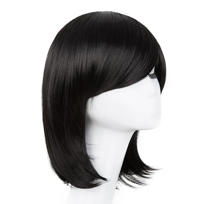 Fei-Show Synthetic Heat Resistant Fiber Short Wavy Black Hair Wig Costume Halloween Cosplay Salon Party Women Student Bob Wig Fei-Show Synthetic Heat Resistant Fiber Short Wavy Black Hair Wig Costume Halloween Cosplay Salon Party Women Student Bob Wig