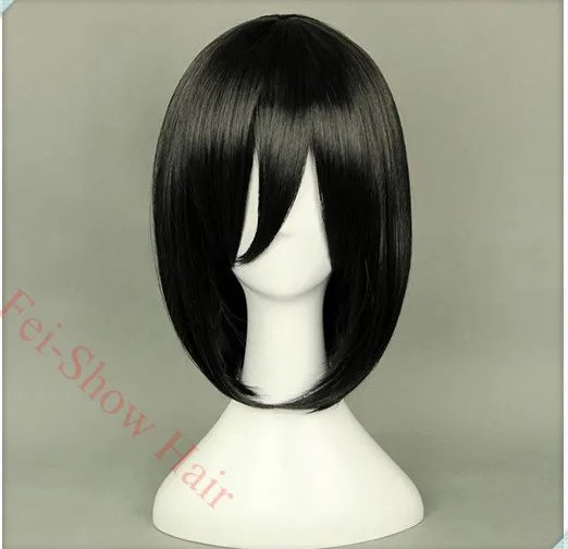 Fei-Show Synthetic Heat Resistant Fiber Short Wavy Black Hair Wig Costume Halloween Cosplay Salon Party Women Student Bob Wig Fei-Show Synthetic Heat Resistant Fiber Short Wavy Black Hair Wig Costume Halloween Cosplay Salon Party Women Student Bob Wig