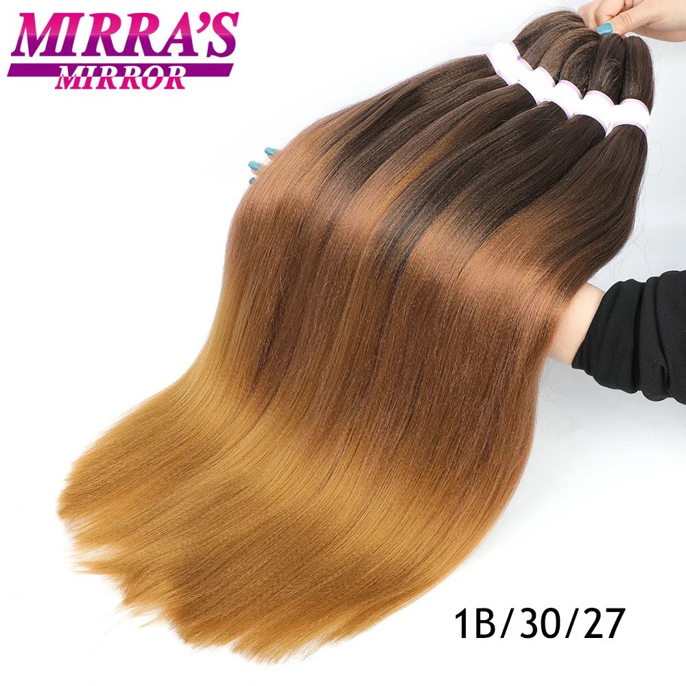 30inch Jumbo Braids Hair Extensions Braiding Hair Pre Stretched Ombre Synthetic Braid YAKI Texture 1/2/4/6/8 Pcs Mirra's Mirror