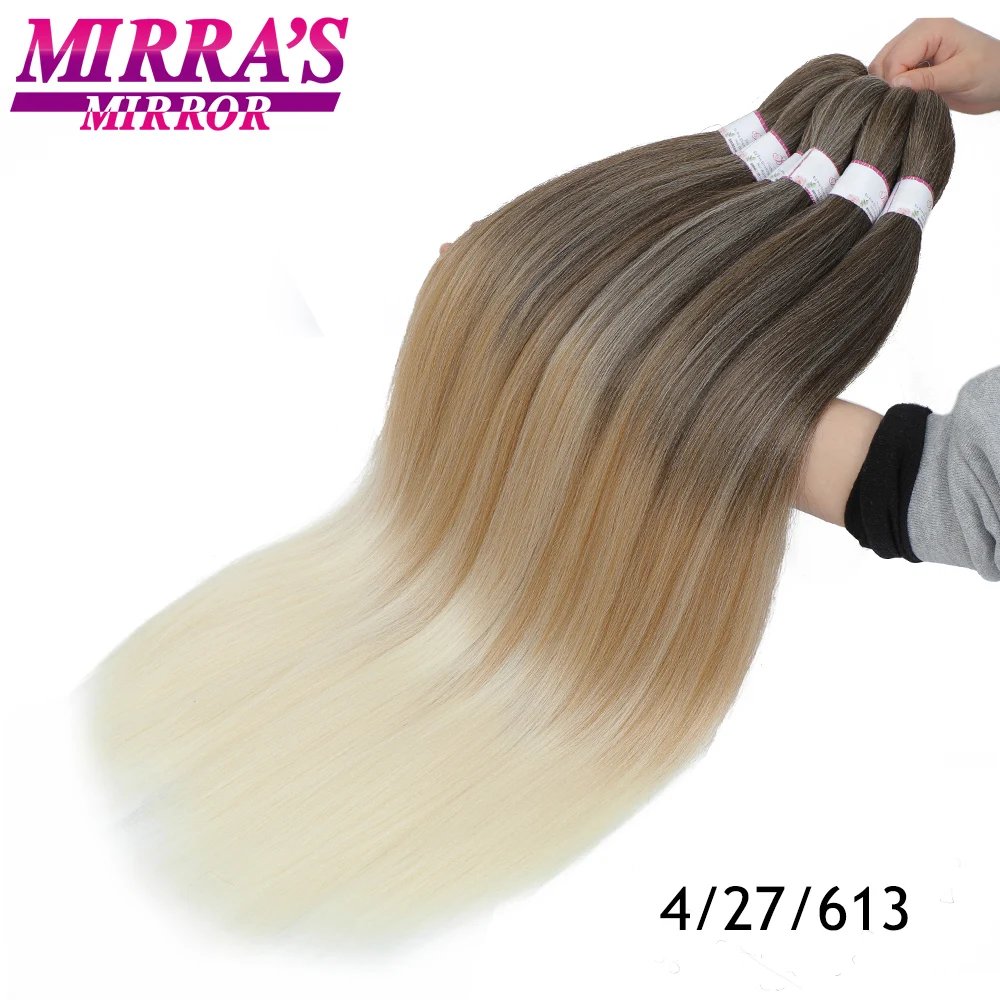 30inch Jumbo Braids Hair Extensions Braiding Hair Pre Stretched Ombre Synthetic Braid YAKI Texture 1/2/4/6/8 Pcs Mirra's Mirror