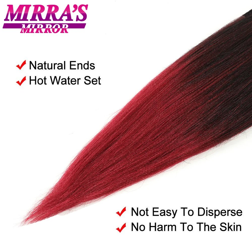 30inch Jumbo Braids Hair Extensions Braiding Hair Pre Stretched Ombre Synthetic Braid YAKI Texture 1/2/4/6/8 Pcs Mirra's Mirror