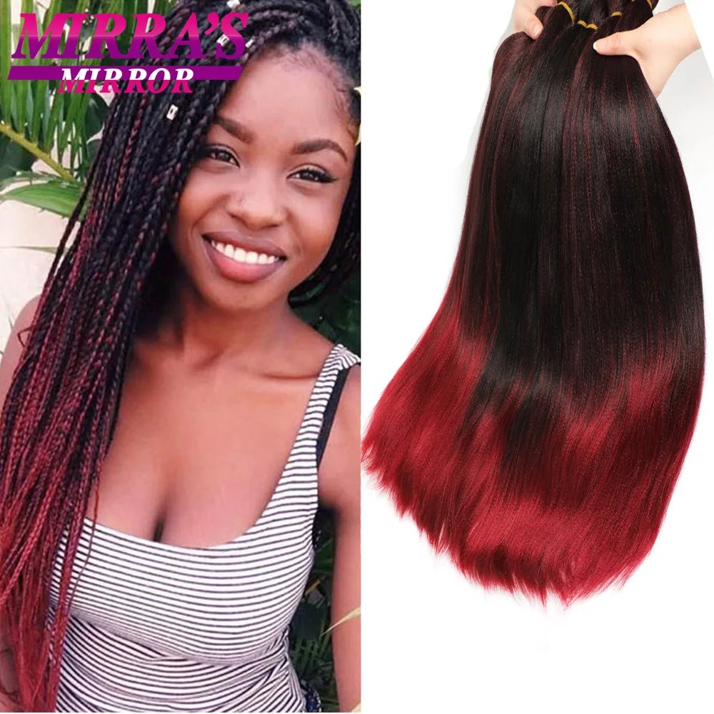 30inch Jumbo Braids Hair Extensions Braiding Hair Pre Stretched Ombre Synthetic Braid YAKI Texture 1/2/4/6/8 Pcs Mirra's Mirror