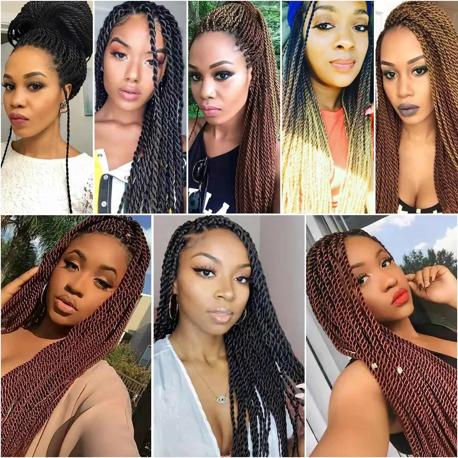 30inch Jumbo Braids Hair Extensions Braiding Hair Pre Stretched Ombre Synthetic Braid YAKI Texture 1/2/4/6/8 Pcs Mirra's Mirror