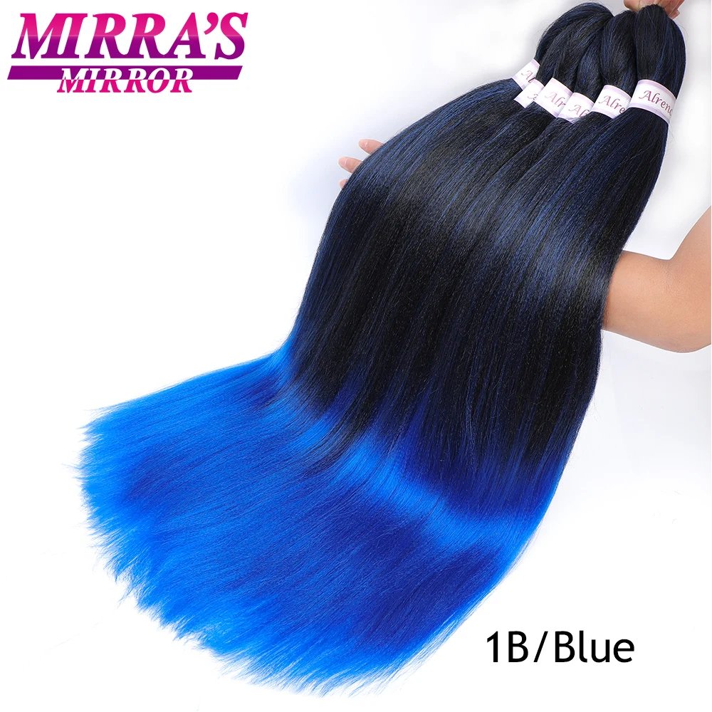 30inch Jumbo Braids Hair Extensions Braiding Hair Pre Stretched Ombre Synthetic Braid YAKI Texture 1/2/4/6/8 Pcs Mirra's Mirror